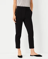 Ann Taylor The Petite Pintucked Ankle Pant Double Knit Black Women's