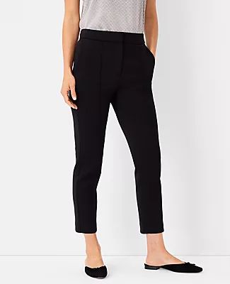 Ann Taylor The Tall High Rise Pintucked Ankle Pant Double Knit
