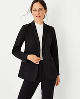 Ann Taylor The Two Button Blazer Double Knit Black Women's