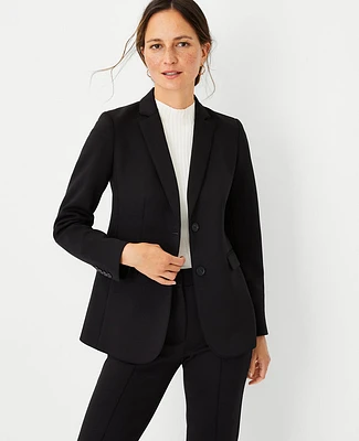 Ann Taylor The Petite Two Button Blazer Double Knit Black Women's