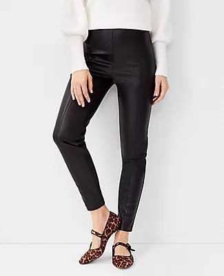 Ann Taylor The Tall Faux Leather Seamed Side Zip Legging