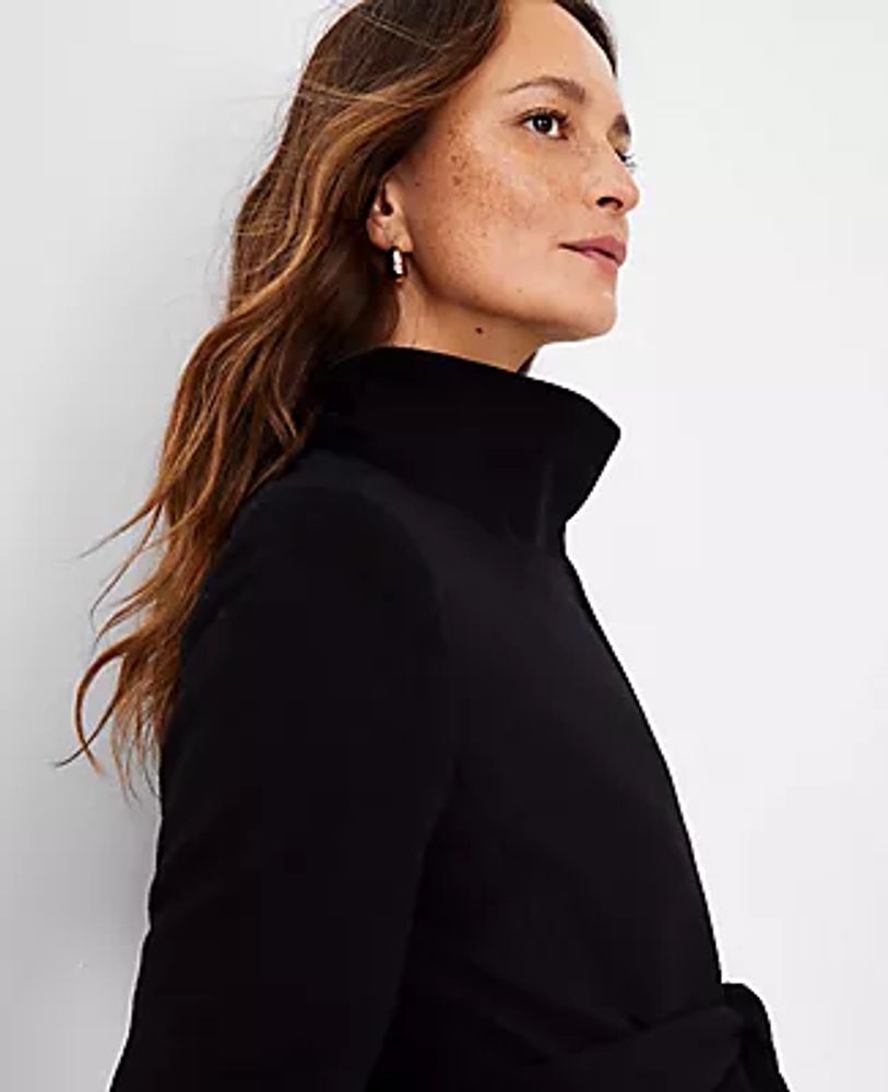 Ann Taylor Belted Funnel Neck Coat 