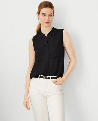 Ann Taylor Sleeveless Camp Shirt Women's