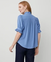 Ann Taylor Ruffle Collar Blouse Women's