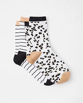 Ann Taylor Animal Spots and Stripe Trouser Sock Set