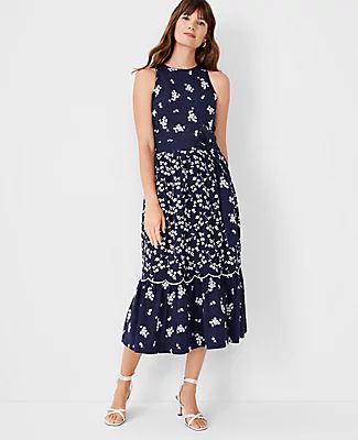 Ann Taylor Floral Embroidered Midi Dress