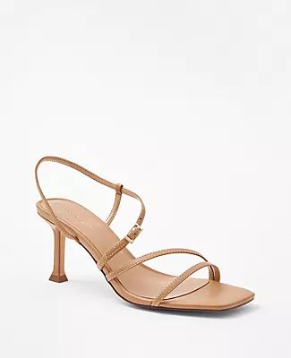 Ann Taylor Leather Strappy Heeled Sandals