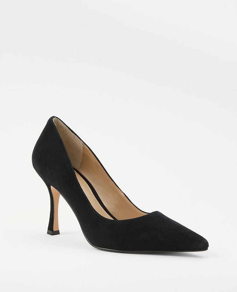 Ann Taylor Mila Suede Pumps Shoes Black Women's