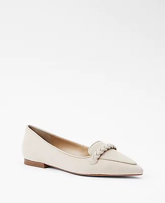 Ann Taylor Braided Suede Pointy Toe Flats