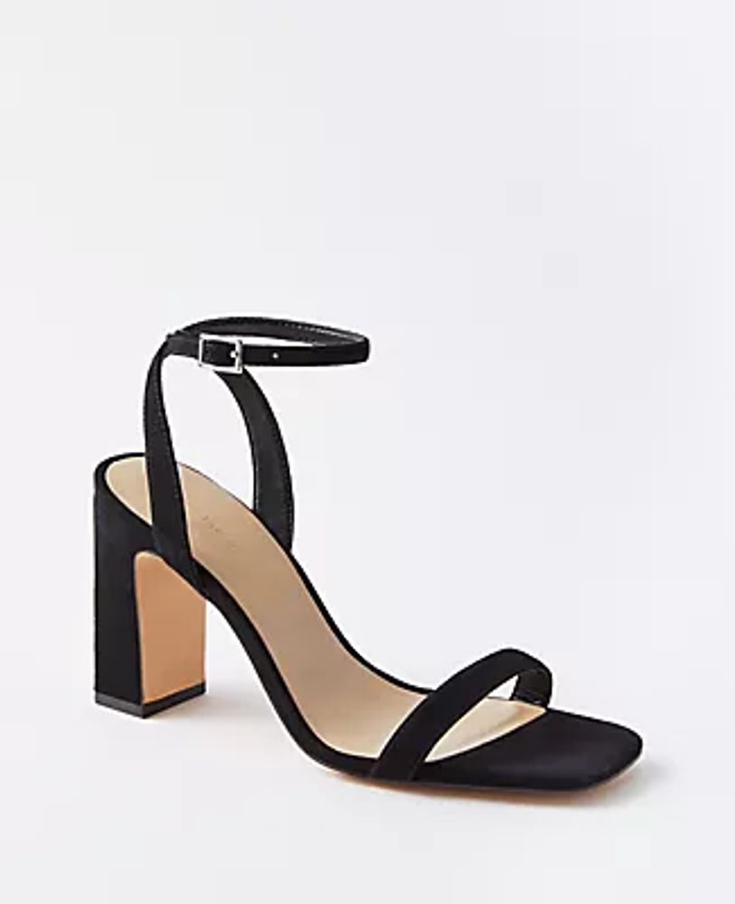 Ann Taylor Suede High Block Heel Sandals