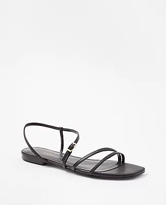 Ann Taylor Leather Strappy Flat Sandals