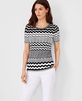 Ann Taylor Chevron Stitch Sweater Tee 