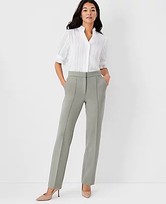 Ann Taylor The Petite High Rise Straight Pant Double Knit