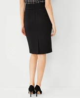 Ann Taylor The Petite High Waist Seamed Pencil Skirt Double Knit Black Women's