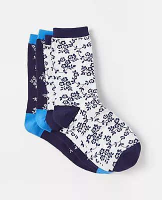 Ann Taylor Floral Trouser Sock Set