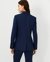 Ann Taylor The Notched Two Button Blazer Double Knit Pure Sapphire Women's