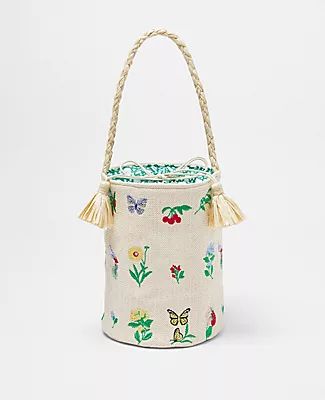 Ann Taylor Embroidered Bucket Bag