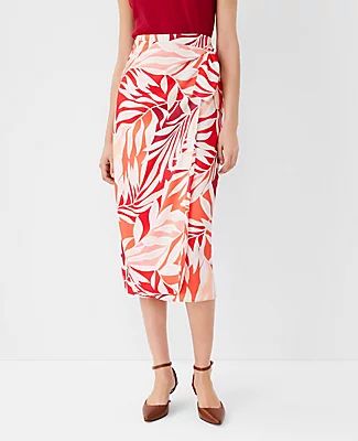 Ann Taylor Tropical Sarong Wrap Midi Skirt