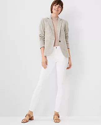 Ann Taylor Tall Sculpting Pocket Mid Rise Skinny Jean White