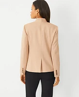 Ann Taylor The Cutaway Blazer Double Knit Natural Camel Women's