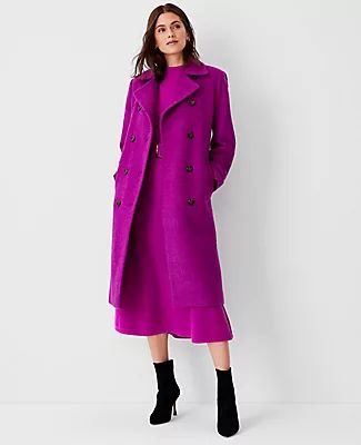 Ann Taylor Textured Wool Blend Double Breasted Coat