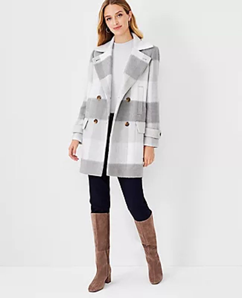 Ann Taylor Checked Peacoat