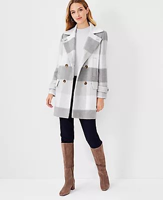 Ann Taylor Checked Peacoat