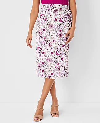 Ann Taylor Petite Floral Sarong Wrap Skirt