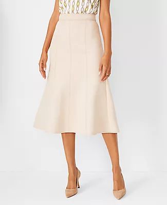 Ann Taylor Faux Suede Seamed Flare Skirt