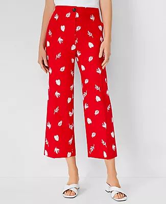 Ann Taylor The Tall Embroidered Wide Leg Crop Pant