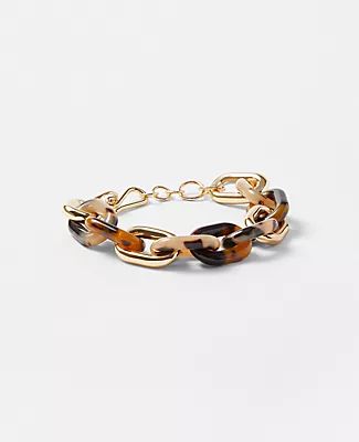 Ann Taylor Tortoiseshell Print Chain Bracelet