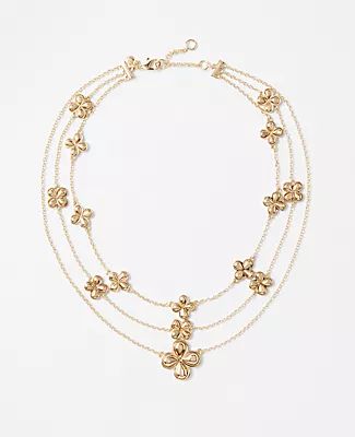 Ann Taylor Clover Layered Statement Necklace