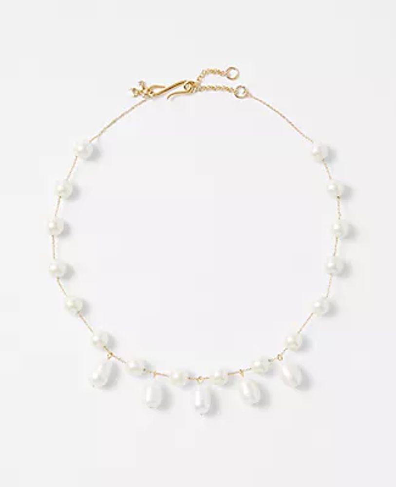 Ann Taylor Freshwater Pearl Drop Statement Necklace