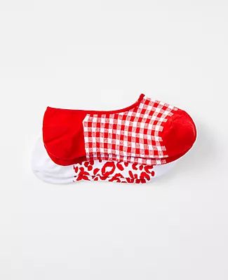 Ann Taylor Gingham & Abstract Spots No Show Sock Set