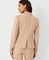 Ann Taylor The One-Button Blazer Double Knit Natural Camel Women's