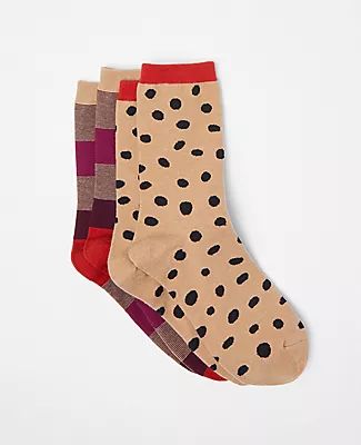 Ann Taylor Leopard Print Check Trouser Sock Set