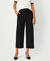 Ann Taylor The Petite Kate Wide Leg Crop Pant Size 14 Black Women's