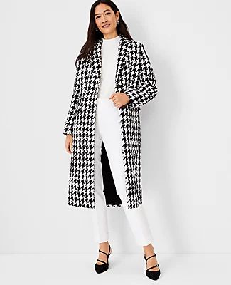 Ann Taylor Houndstooth Chesterfield Coat