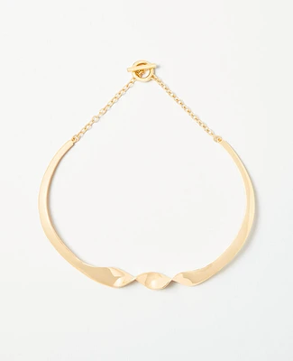 Ann Taylor Twisted Metal Statement Necklace Gold Women's