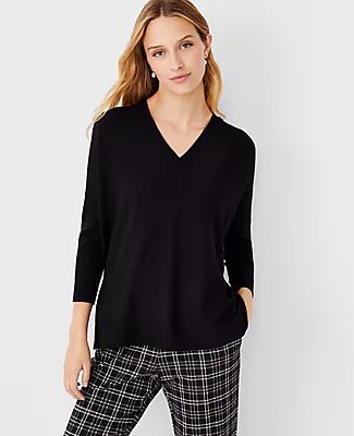Ann Taylor Easy V-Neck Tunic Sweater