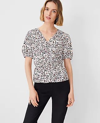 Ann Taylor Floral Wrap Top