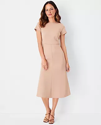 Ann Taylor The Petite Flare Dress Double Knit