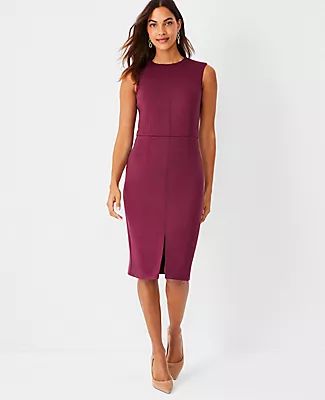 Crew Neck Sheath Dress Double Knit 