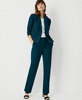 Ann Taylor The Petite Sophia Straight Pant in Airy Wool Blend - Classic Fit Size 00 Ominous Teal Women's