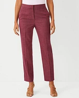 Ann Taylor The Petite Eva Ankle Pant in Cross Weave - Curvy Fit Size 00 Plum Rose Women's