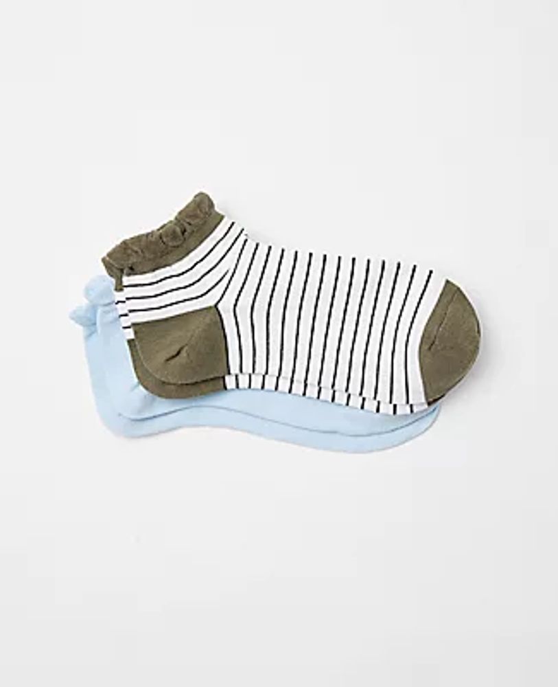 Ann Taylor Striped & Solid Ankle Sock Set