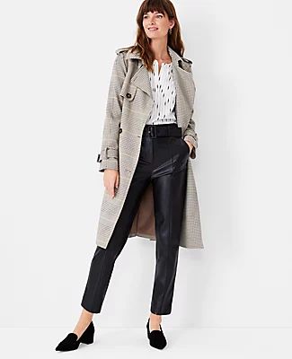 Ann Taylor The Petite Belted Taper Pant Faux Leather