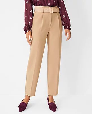 Ann Taylor The Petite Belted High Waist Taper Pant