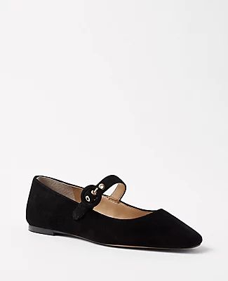 Ann Taylor Mary Jane Suede Flats