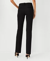 Ann Taylor The Petite Sophia Straight Pant Knit - Curvy Fit Black Women's